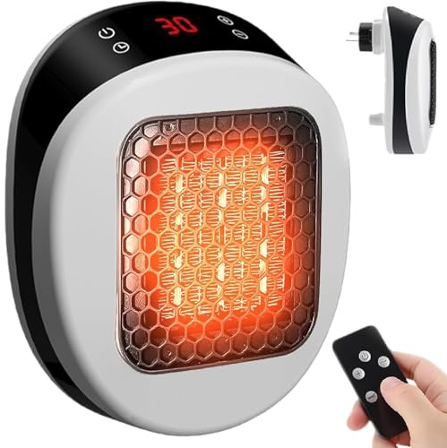 Luna Heater Plug In, 2026 New Plug in Heaters, Upgrade Electric Heater for Home, Portable Heater With Remote Control, Rapid Heating in 3 Seconds for Bedroom Office Kitchen Bathroom