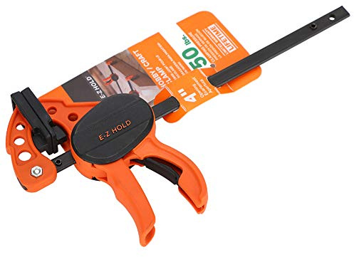 Woodworking F Clamp Heavy Duty Quick Release Adjustable Clamping Tool with Ratchet Mechanism and Rubber Gasket for DIY Projects Wood Crafts Home Improvement 4 Inch 8 Inch (4 Inch (102mm ID, 3.8mm