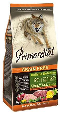 Primordial Crocchette Grain Free Cervo/Tacchino 2kg