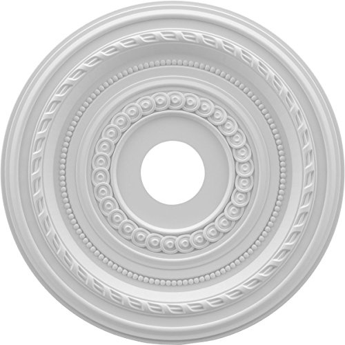 Ekena Millwork CMP19CO Cole Thermoformed PVC Ceiling Medallion (Fits Canopies up to 5 1/8), 19OD x 3 1/2ID x 1P