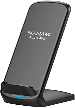 NANAMI Wireless Charger for Samsung and iPhone, 15W Fast Wireless Charging Stand for Galaxy S25 Ultra S24 S23 S22 S21 S20 S10 S9 Note 20, 7.5W for iPhone 16 15 14 13 12 11 X XS XR 8 & Qi-Enabled Phone