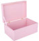 Creative Deco Large Pink Plain Wooden Storage Box with Lid | 30x20x14cm (+/-1 cm) | Hinged Lid | Gift Christmas Xmas Box Kitchen Storage | ROUGH & UNSANDED Wood Keepsake Memory Craft Chest