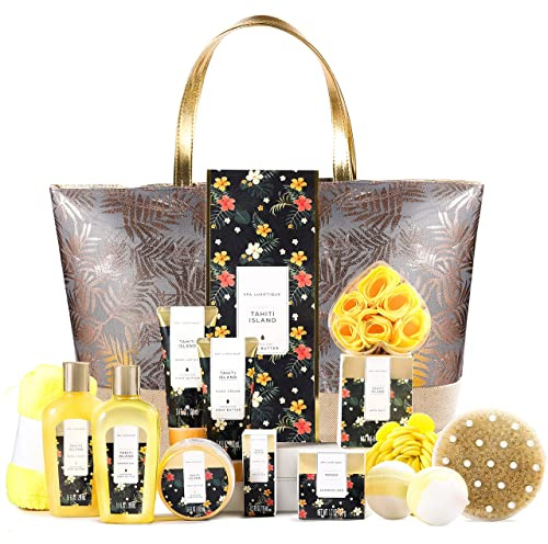 SPA LUXETIQUE Set de Regalo de Baño para Señoras, Set de Belleza para Mujer 15pcs de Regalo de Cumpleaños, Set de Baño de Burbujas, Regalo de Cumpleaños con Gel de Ducha, Regalos Ideales para Señoras