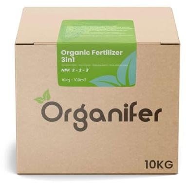 Fumier De Vache 3-En-1 En Granulés - 10 Kg - 100 M2 - Engrais Organique Universel - Npk 2-2-3 - Fertilisants Pour Potager, Gazon, Jardin - À Partir De Fumier De Vache 100% Pur - Organifer
