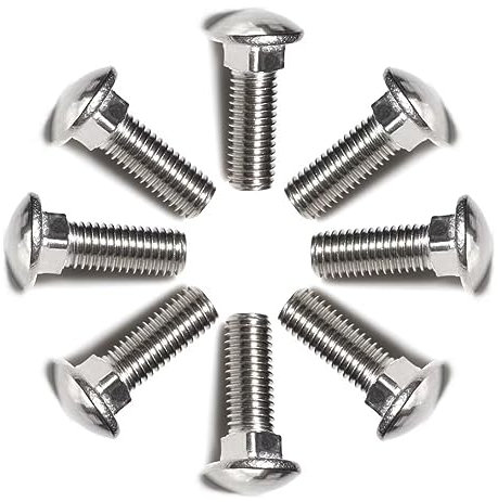 SYDARSYN Schlossschrauben Vollgewinde Flachrundschrauben mit Vierkantansatz Edelstahl Rundkopf Schrauben M5x10mm (40 Stück)