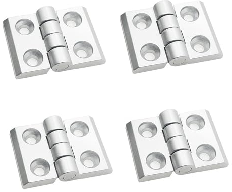 4 Stück Metallscharnier für 2020 Aluprofil Nut, Scharnier Aluminium Profil Tür Klappscharnier Aluminiumprofil-Scharnier für Leichte DIY Schranktüren Feste Zimmertüren, Eingangstüren