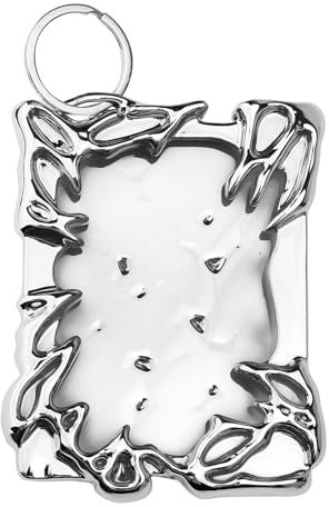 Galvanizado Plástico, Marco Irregular de Plata, Fotocard Holder, Idols Kartenhalter, Tisch-Fotohalter, Ausweishülle, 7,6 cm