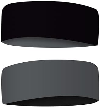 Sport Stirnband Simple – Nachhaltig, Doppelseitig, Nahtlos, Elastisch (Schwarz & Grau)
