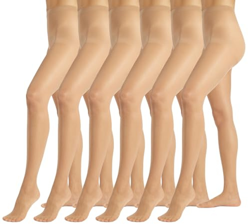 PIKY Collant Velati 20 Den, Calze Trasparenti Effetto Satinato, Donna, L, Regular, Regular, Naturale