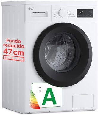 LG F4A10S8NWK.ABWQCES - Lavadora, 8 kg, 1400 rpm, Carga Frontal, 8 Programas, Programa Rápido y Programa Lavado a Mano, Fondo Especial Reducido, Display LED, Serie 100, Color Blanco