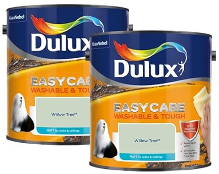 Dulux Matt Emulsion | Willow Green Paint For Walls And Ceilings | Willow Tree 5Litre (2 x 2.5L) | Fully Washable Paint