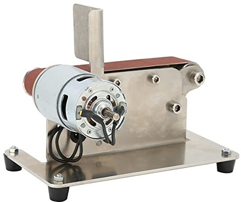 Mini Lijadora de Banda Eléctrica Ajustable con Motor de Núcleo de Latón, 9000 Rpm, Cuerpo de Aleación de Aluminio, para Lijado, Pulido, Molienda (Enchufe de la UE 775 (100W))