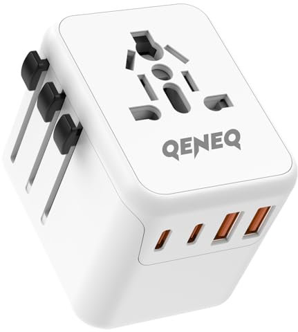 Reiseadapter Weltweit Reisestecker Mehrfachsteckdose Universal Adapter -Travel Steckdose Worldwide mit 2 Typ C 2 USB A und 1AC Stecker Internationaler Deutschland zu USA UK Japan Thailand Australien
