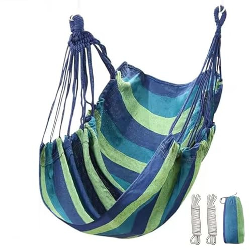 Silla Hamaca Interior - Silla Colgante Macrame 130x100cm, Silla Swing Boho | Máximo 500 Libras Lienzo Agrandado Ampliado Cuna para Niños, Cómoda Silla Colgante con Almohadas, Relajación