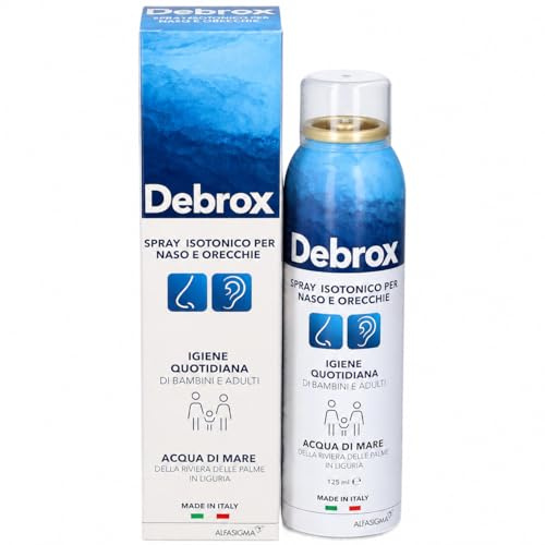 ALFASIGMA Debrox | Spray Auricolare e Nasale Con Getto Nebulizzato. Acqua Di Mare Isotonica Per La Pulizia Dell'orecchio e Del Naso Di Adulti e Bambini