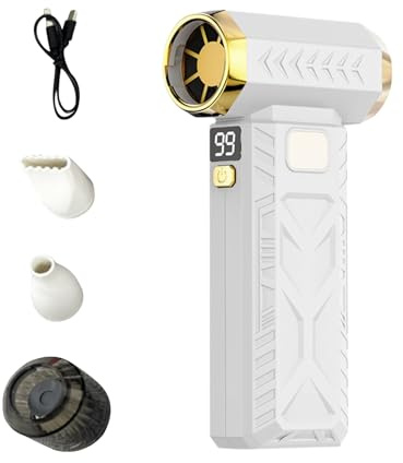 Dammblåsare - elektrisk luftfläkt 18 x 5,5 x 16 cm, bärbar luftfläkt, justerbar trådlös fläkt med 3 gener, USB-uppladdningsbara turbinblåsare för datorelektronik