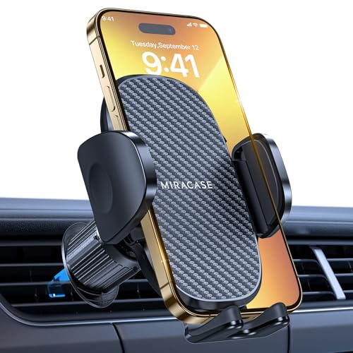 Miracase Porta Cellulare Auto, [Upgrated Clip] Supporto Telefono Auto per Presa D'aria Dell'Auto, 360°di Rotazione Supporti per Telefoni Cellulari Universale Compatibile con iPhone/Galaxy (4-7')