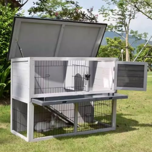 Chicken Coop for 10 Chickens, Durable Solid Wood Duck Pen with Stairs, Pull-Out Tray, Roof, and Multiple Doors for Outdoor Use