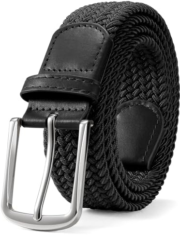 JASGOOD Ceinture Élastique Tressée Ceinture Tissu Unisexe Extensible Stretch 40mm pour Golf