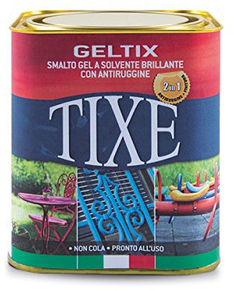 TIXE Smalto Gel Antiruggine – Protezione Superiore e Finitura Lucida per Metalli e Superfici Esterne, Grigio Scuro 750 ml