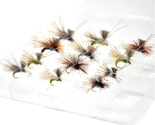 Outdoor Planet 12 AC Caddis Caddisflies/Mayfly/Attractor Nymph/Dragonflies and Damselflies/Stonefly/Hopper/Salmonfly/Dry Flies for Trout Fly Fishing Flies Lure Assortment