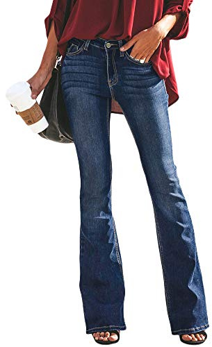 YAOTT Mujer Vaqueros Acampanados Skinny Push Up Pantalones Elástico Jeans Cintura Alta