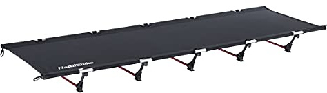 Naturehike Lettino da campeggio ultraleggero Letto pieghevole portatile brandina da campo compatta Letto per ospiti leggero in alluminio Capacità di carico 150 kg 190×65×15cm Facile da montare (Nero)