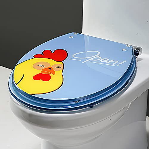 GETZ WC Sitz Absenkautomatik, Schnellverschluss Und Verstellbare Scharniere, Einfache Obere Befestigung, Universal Klodeckel, Bunte Muster Universal Toilettendeckel für Die Badezimmereinrichtung