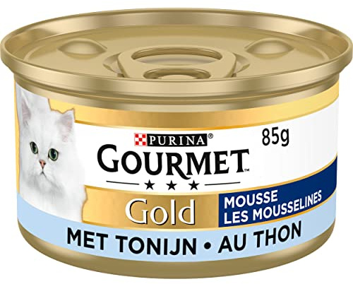 Gourmet Gold Mousse Katzenfutter, Nassfutter mit Thunfisch - 24x85g - (24 Dosen; 2,04kg)
