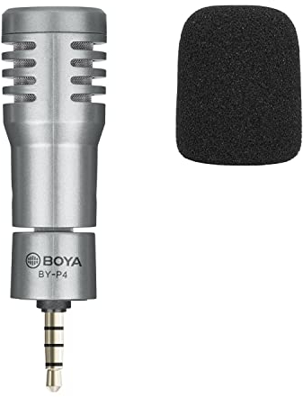 BOYA Smartphone Microphone 3.5mm, BY-P4 Mini Microphone for iPhone/Android Smartphone Plug&Play 3.5mm TRRS Professional Phone Mic for Samsung Huawei Google Pixel Vlogging/Video Recording/Live Stream