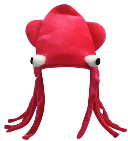 Uposao Funny Squid Hat, Octopus Shaped Plush Animal Hat, One Size Fits Most, Green, Purple, Pink, Unisex-Adults and Kids, Halloween, Costume Parties, Cosplay Parties, Themed Events