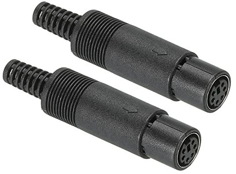 PATIKIL S-Vidéo DIN Mini Femelle Prise 6 Broche Signal Transmission pour TV, Lecteur DVD Paquet de 2