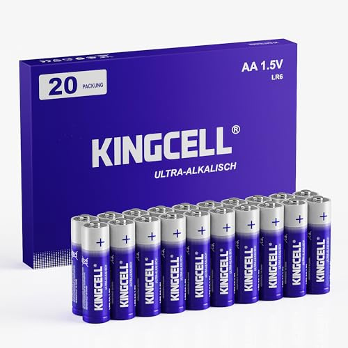 KINGCELL AA Batteries 20 Pack, High-Performance Double A Batteries with Ultra Long-Lasting, Leakproof 1.5V Alkaline Batteries 10-Year Shelf Life