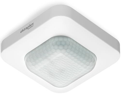 Oktaplex Leo Bewegungsmelder Innen 360° 10m Reichweite 230V Aufputz Bewegungssensor LED geeignet weiß