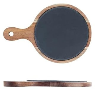 Bandeja de Mesa Bandeja for carne con asa, platear de pizarra de madera, bandeja de madera, vajilla occidental, bandeja for pastel, bandeja for desayuno, bandeja for carne Bandeja de Desayuno(M)