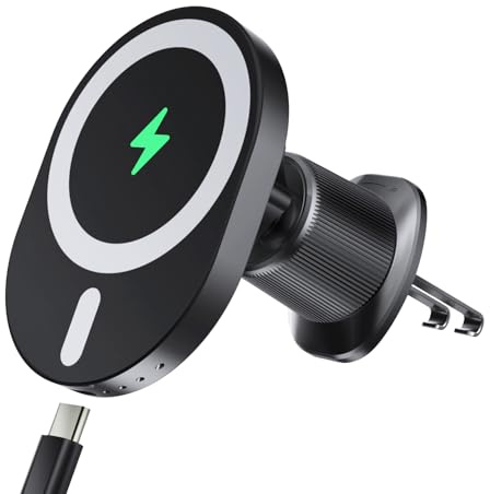Mag-safe Car Charger Mount,15W Fast Charging, Wireless Car Charger Magnetic Car Phone Holder Air Vent Mount for iPhone 17/16/15/14/13/12/Pro/Plus/Max, for Samsung Galaxy S25/24/23/22/21/20+ Ultra