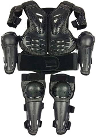 Gilet de Protection pour pour Enfants de 5 à 13 Ans, Gilet Protection pour Motocross avec genouillères et coudières, Ensemble d'équipement pour, Armure sécurité c