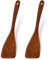 Nogeqi 2 Stück Holz Pfannenwender Klein 33 cm Holzspatel zum Kochen Holzwender Wender Premium Pfannenheber aus Holz Holzschaber Küchenspatel Wooden Spatula Holzwender für Wok Pfanne