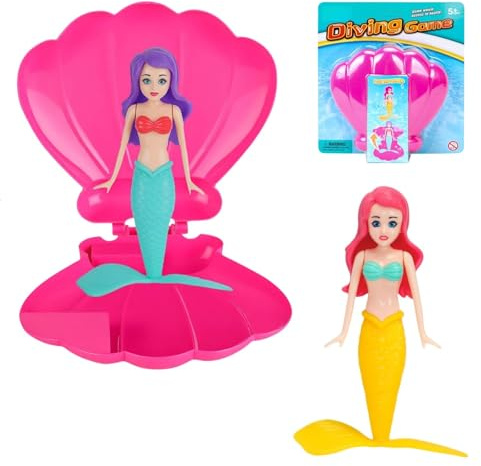 Ryfpdml Mermaid Diving Toys, Swimming Pool Toys 2Pcs Mermaid 1 Shell Mermaids Pool Diving Toys Set with Shell,Swimming Pool Sinking Toy Underwater Diving Toy