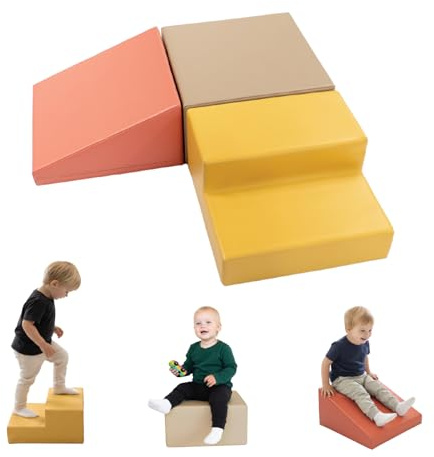 IGLU Soft Play Set di 3 Blocchi di Schiuma per attività motorie per Bambini Morbido Gigante in Schiuma (Pastel Autumn)