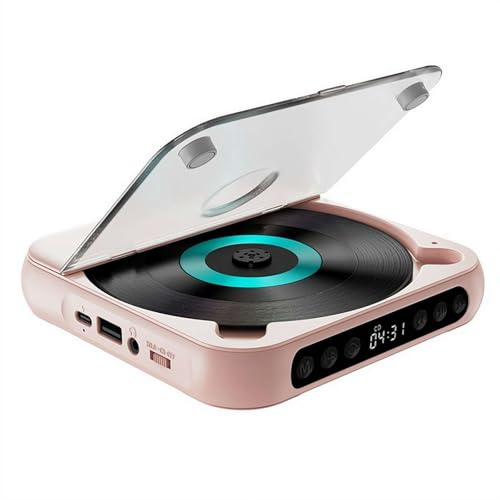 Lecteur CD portable avec Bluetooth, haut-parleurs Bluetooth 5.3, lecteur CD rétro de bureau, lecteur CD rechargeable pour maison/voiture, prend en charge CD/CD-R/CD-RW/MP3