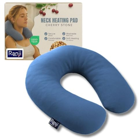RANJI - Saco Térmico de Semillas para Microondas – Cojín Térmico Cervical Natural | Bolsa Calor Semillas Lavable | Almohada Semillas Cuello y Hombros | Sin Agua y Reutilizable (Azul)