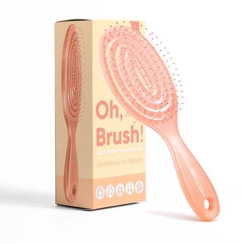 Åh my brush! Candy Jelly Series • Hårborste utan dragning – Detangler borste även för lockar och långt hår – utredande borste hårborstar (solnedgång blush)