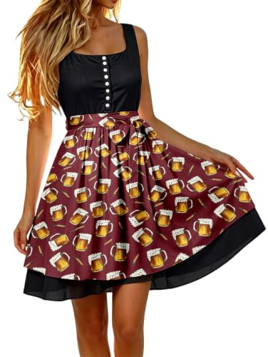 Dirndl förkläde dirndlförkläde individuellt med rosett smutsavvisande Dirndlförkläden kostymförkläde med knytband Dirndl förkläden kvinnor för bayersk oktoberfest outfit