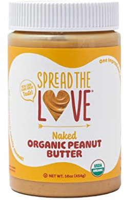 Spread The Love NAKED Organic Peanut Butter, 16 oz Jar, 1 Pack
