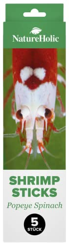 NatureHolic - Garnelen Lollies „Popeye - Spinat“ I Zusatzfutter für Wirbellose I mit wertvollem Spinat I für besondere Fütterungsmomente I Made in Germany I 5 Lollis
