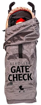 J.L. Childress Deluxe Gate Check Bag for Umbrella Strollers - Premium Heavy-Duty Durable Air Travel Bag, Adjustable Shoulder Strap - Fits Compact, Umbrella-Style Strollers, Grey