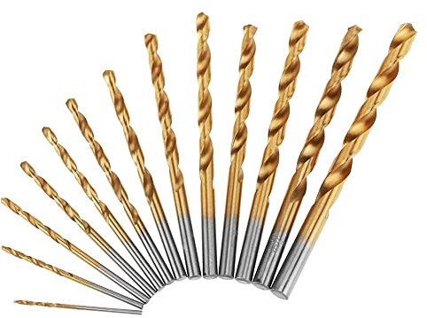 Punte Trapano per Ferro E Acciaio, 13 pezzi 1.5-6.5mm Twist Drill Bit Set Twist Drill Bit con acciaio ad alta velocità con manico rotondo per ghisa in metallo duro