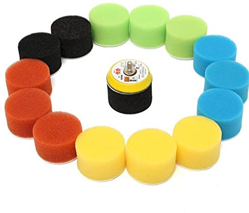 Froiny 16pcs / Set Pulishing Pad para Pulidor Automóviles 2 Pulgadas 50 Mm Pulido Círculo Pulido Herramienta Almohadilla