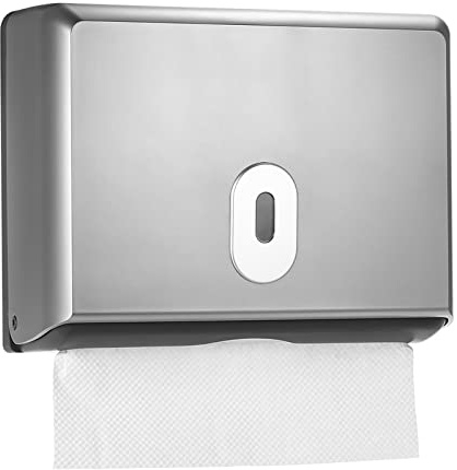 Geevorks Dispensador Papel Secamanos Admite 200 Toallas,Dispensador de Toallas,Diseño de Bloqueo Equipado con una Llave,Dispensador de Toallas de Papel Manual